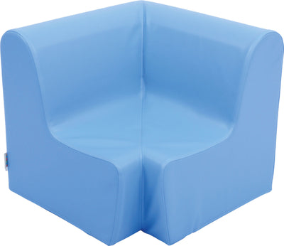 Hoge hoekbank 65,5cm zithoogte 34cm - Lichtblauw