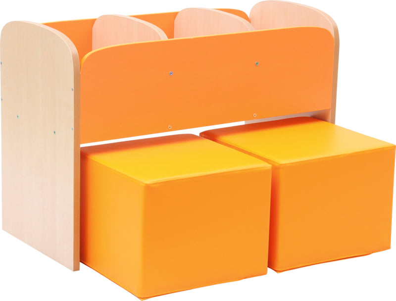 Set zachte poefs voor Premium kast - oranje