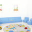Medium zitbank 75cm zithoogte 26cm - Lichtblauw
