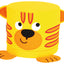 Foam dieren poef 30x35cm - Tijger