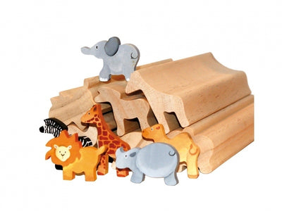 Zaaghout wilde dieren 5x30cm 6 stuks