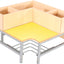 Flexi garderobe hoekbank 3, zithoogte 35 cm, geel