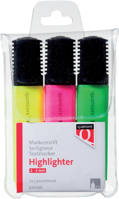 Markeerstift Quantore assorti etui Ã 3 kleuren