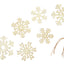 6x Houten hangers naturel 11x11cm - sneeuwvlokken