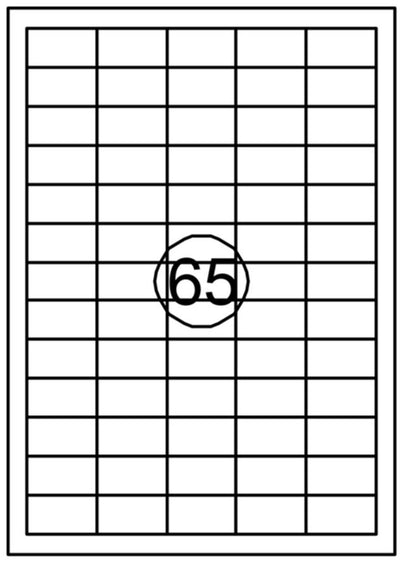 Etiket Quantore 38,1mmx21,2mm 6500stuks