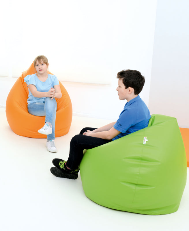 Kleine zitzak poef - peer groen