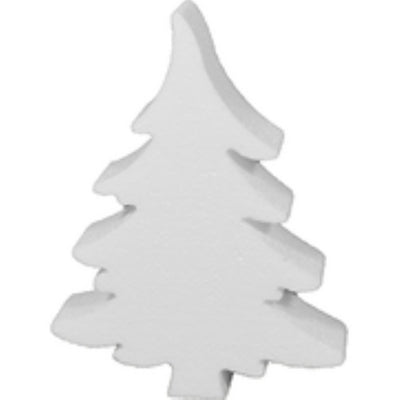 Tempex kerstboom 20 x 15 cm 5 stuks - Wit
