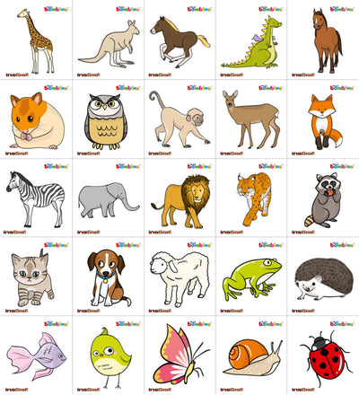 Garderobe stickers - dieren, 25 stuks