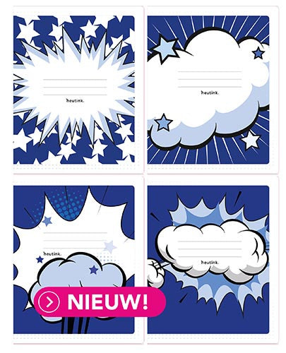 100x Schriften - Cartoon blauw commerciaal 4 x 7,5 mm |