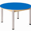 Beukenhouten tafel rond 100 cm. verstelbare metalen poten
