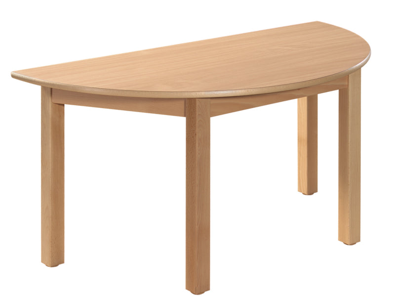 beukenhouten Halfronde tafel 120x60cm. 46-76