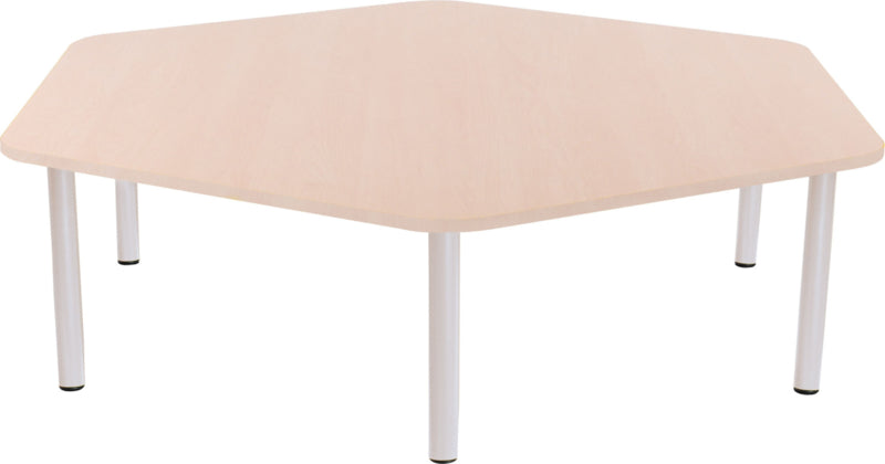 Zeshoekige Quint-tafel 128 cm 40-58cm esdoorn