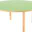 Ronde Flexi tafel 120cm groen in hoogte verstelbaar