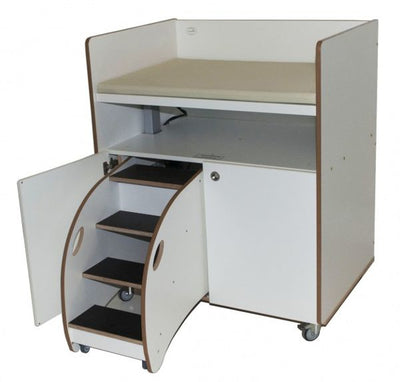 Verrijdbare commode 100cm trap links - wit