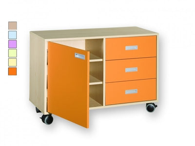 Kast met deur en 3 laden