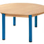 Tafel beuken/metaal 120 cm. rond 40-76 cm.