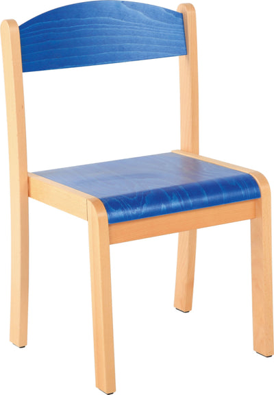 Maxime stoel met viltdoppen blauw, maat 1-4