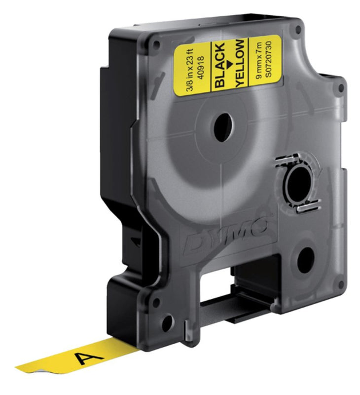 Labeltape Dymo 40918 D1 720730 9mmx7m zwart op geel