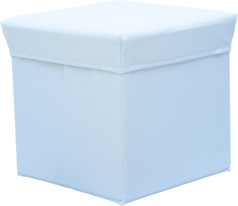 Stoffen opberg poef - blauw