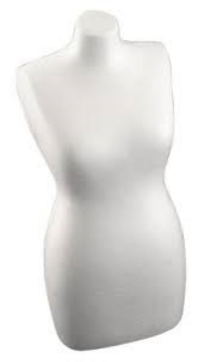 Tempex vrouwentorso 250mm - Wit