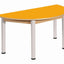 Beukenhouten halfronde tafel 120 x 60 cm. verstelbare metalen poten