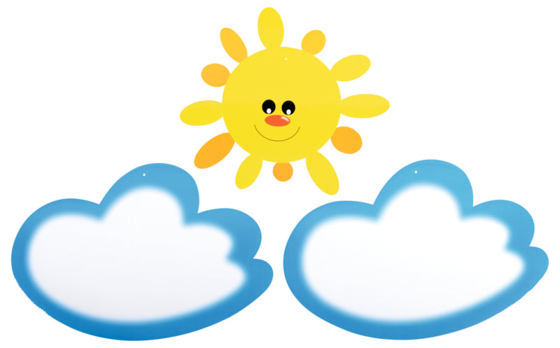 Muur decoraties 60x40cm - Zon met wolken