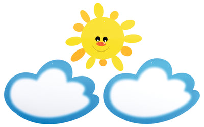 Muur decoraties 60x40cm - Zon met wolken