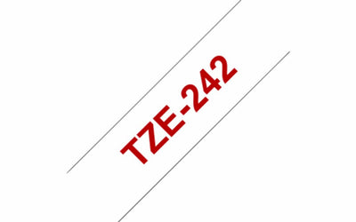 Labeltape Brother P-touch TZE-242 18mm rood op wit