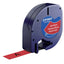 Labeltape Dymo Letratag 91203 plastic 12mm zwart op rood