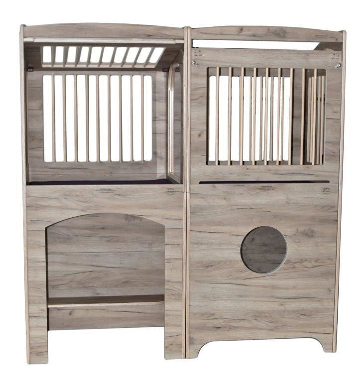 Duobox spijlen kijkgat - Grey Craft Oak