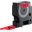 Labeltape Dymo 53717 D1 720970 24mmx7m zwart op rood