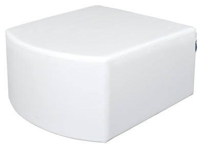 Bolle witte poef zithoogte 34 cm