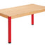 Tafel beuken/metaal 120 x 60 cm. 40-76 cm.