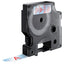 Labeltape Dymo 45012 D1 750520 12mmx7m rood op transparant
