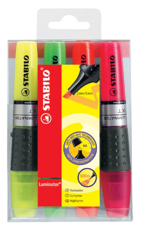 Markeerstift STABILO Luminator 71/4 etui Ã 4 kleuren
