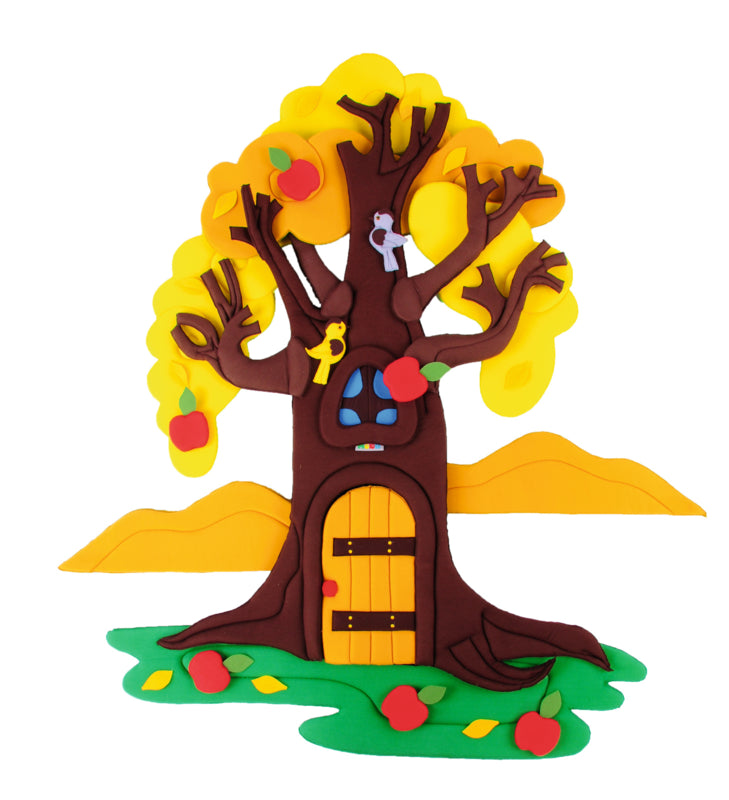 Muur decoratie appelboom 130x80cm - 4 Seizoenen