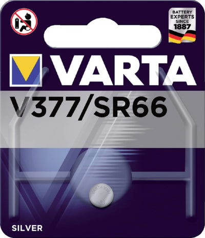 Batterij Varta knoopcel V377 horloge blister Ã 1stuk