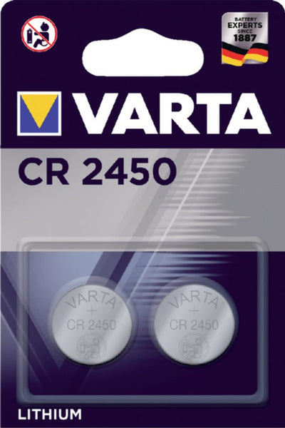 Batterij Varta knoopcel CR2450 lithium blister Ã 2stuk