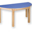 beukenhouten Halfronde tafel 120x60cm. 46-76