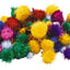 Pompons glitter assorti 1-3cm 100 stuks