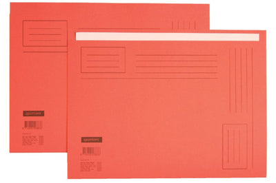 50x Vouwmap Quantore A4 ongelijke zijde 230gr rood