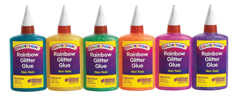 Glitterlijm 118 ml. in 6 kleuren -assorti