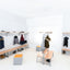 Garderobe met verstelbare bank en haken - aluminium