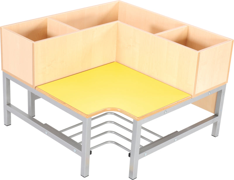 Flexi garderobe hoekbank 3, zithoogte 26 cm., geel