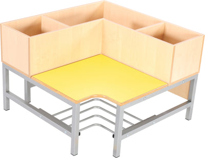 Flexi garderobe hoekbank 3, zithoogte 26 cm., geel