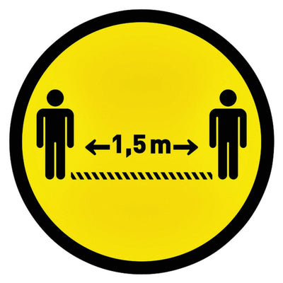 Vloersticker OPUS 2 rond 30cm geel/zwart