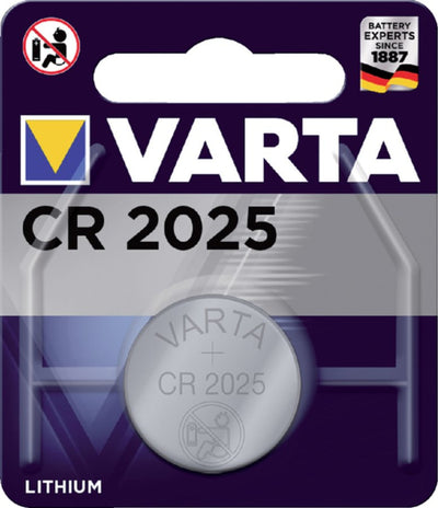 Batterij Varta knoopcel CR2025 lithium blister Ã 1stuk