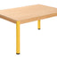 Tafel beuken/metaal 120 x 80 cm. 40-76 cm.