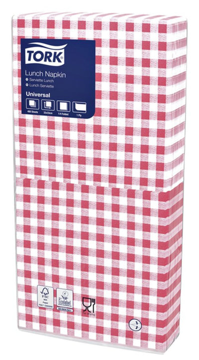 Servetten Tork 509359 1laags 32x32cm rood 400st.