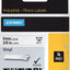 Labeltape Dymo Rhino 18443 vinyl 9mmx5.5m zwart op wit